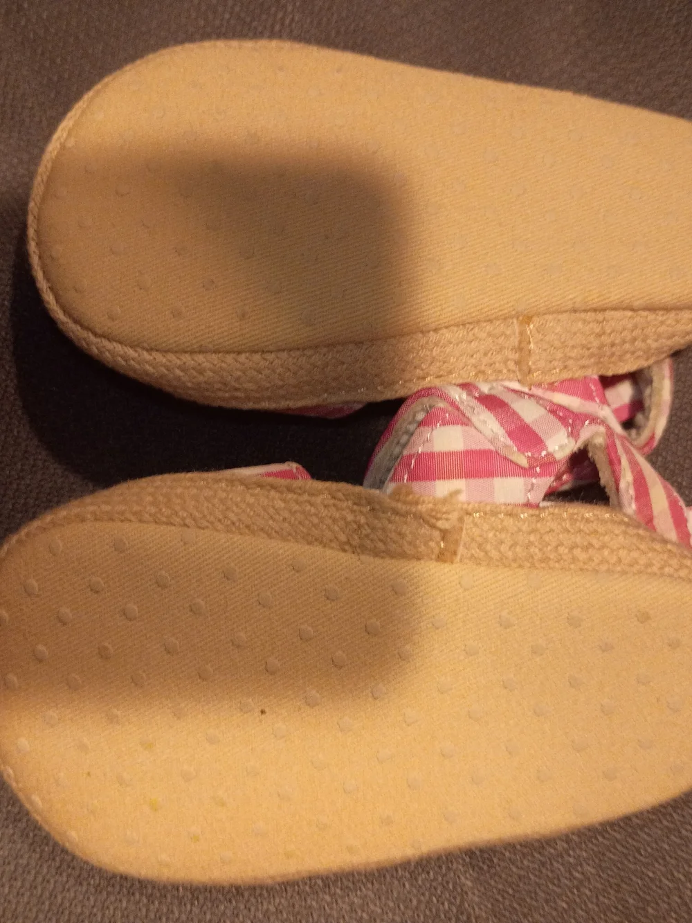 Child of Mine Pink Gingham Velcro Strap Sandals